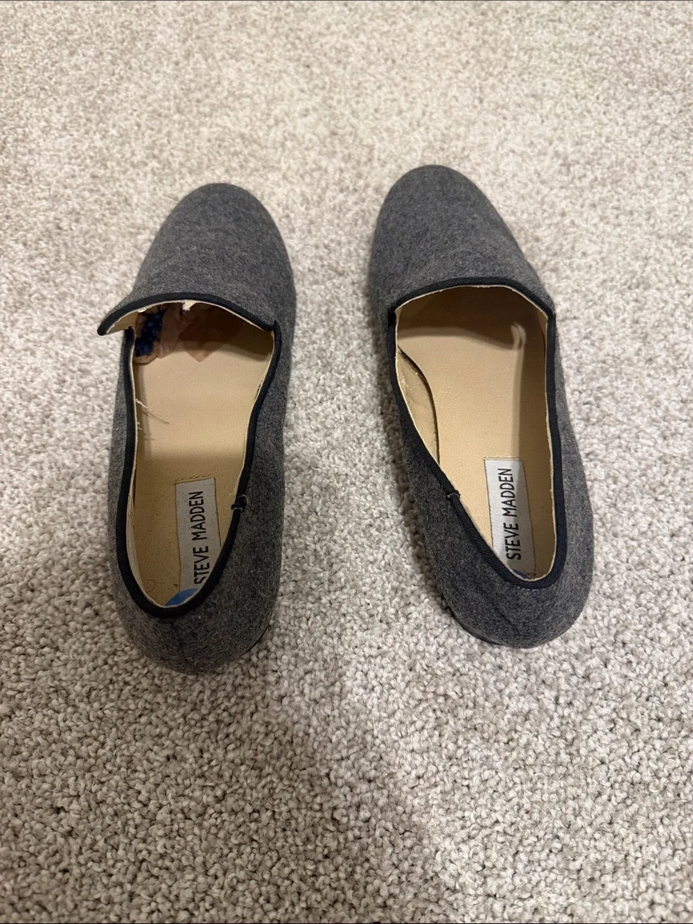 Steve Madden Men's Charcoal Gray Wool Slip-On Loafers